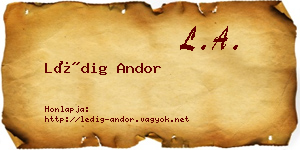 Lédig Andor névjegykártya
