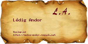 Lédig Andor névjegykártya